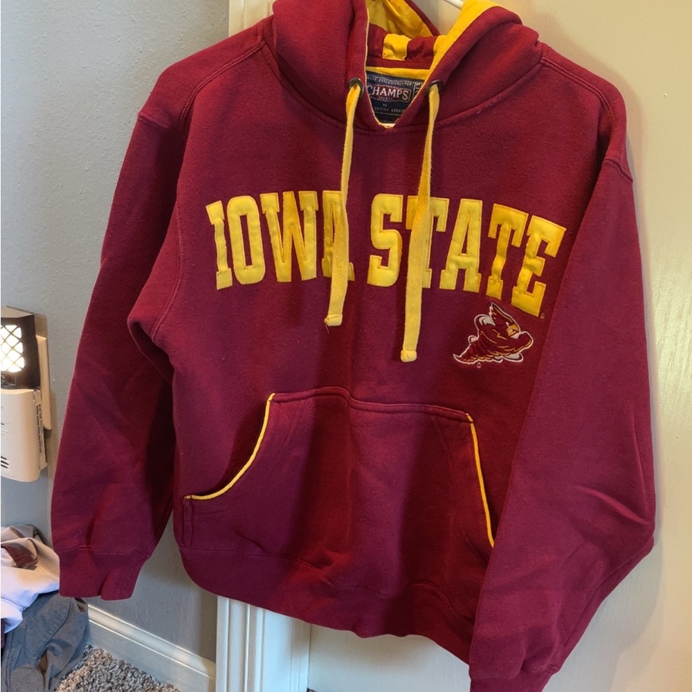 Champs Maroon Hoodie with Yellow Details